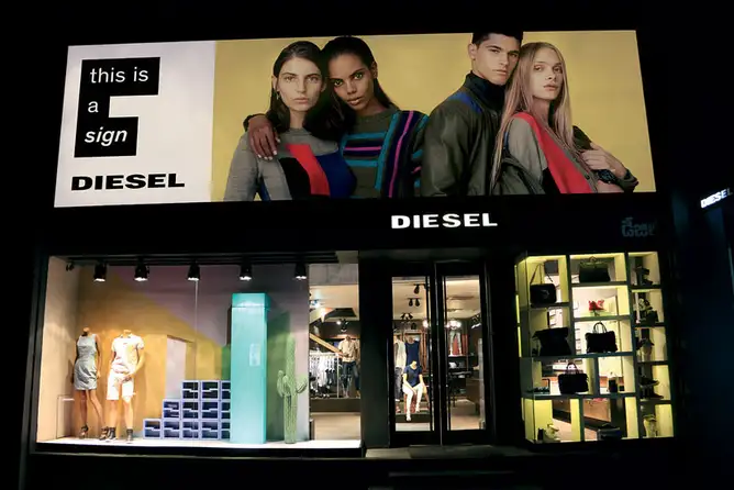 Diesel’s stores in Hyderabad and (right) Delhi: As prime real estate in metros is expensive, will Diesel’s large stores need trimming?