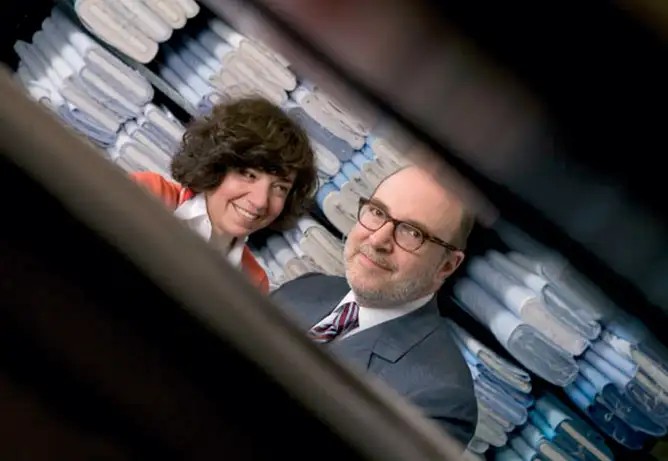 Charvet’s owners Jean-Claude Colban and his sister Anne-Marie. Besides shirts, Charvet makes suits, ties, and bow ties for men; pajamas and cotton robes for women; and bespoke shirts for children.