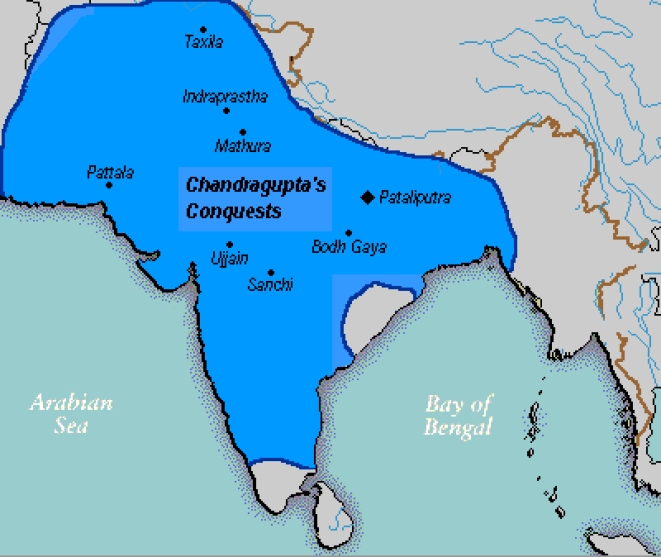 Chandragupta Maurya’s Empire according to Jain texts (Kulke, Hermann; Rothermund, Dietmar (2004), A History of India (4th ed.), <a href=